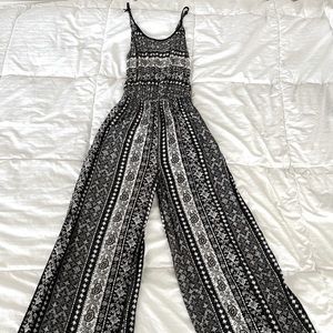 Garage Black and White Floral Jumpsuit